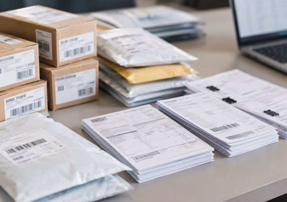 High-volume e-commerce parcels and shipment records requiring classification, validation, and customs preparation.