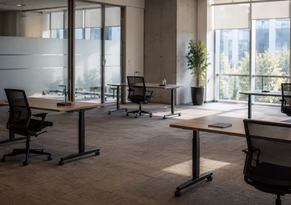 Empty office workspace representing the urgent workplace safety needs created by COVID-19.