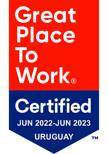 Great Place to Work certified badge for Uruguay from June 2022 to June 2023.