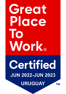Great Place to Work certified badge for Uruguay from June 2022 to June 2023.