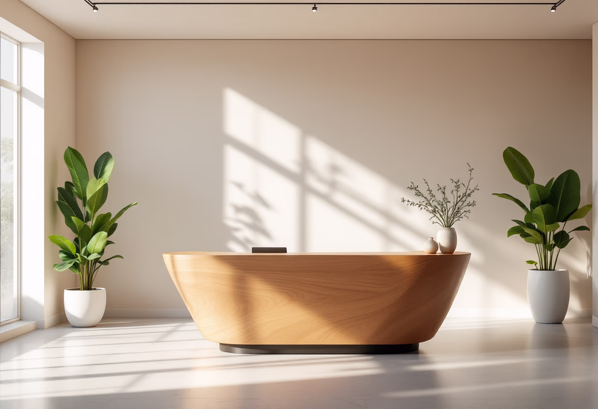 [background image] image of office reception desk (for a legal tech)