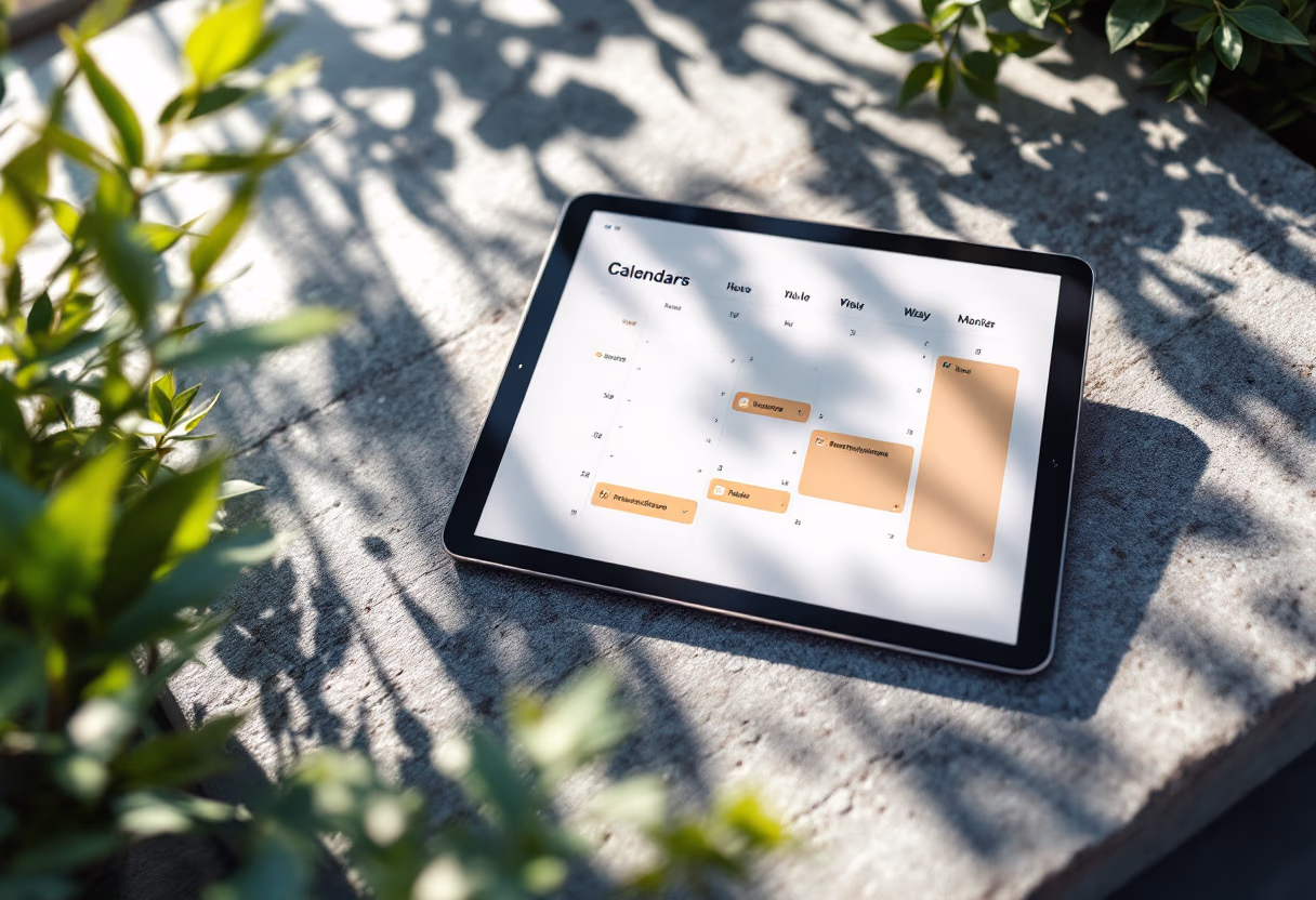digital calendar interface for a home inspector