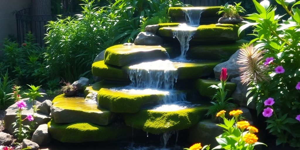 Water feature in a landscape design.