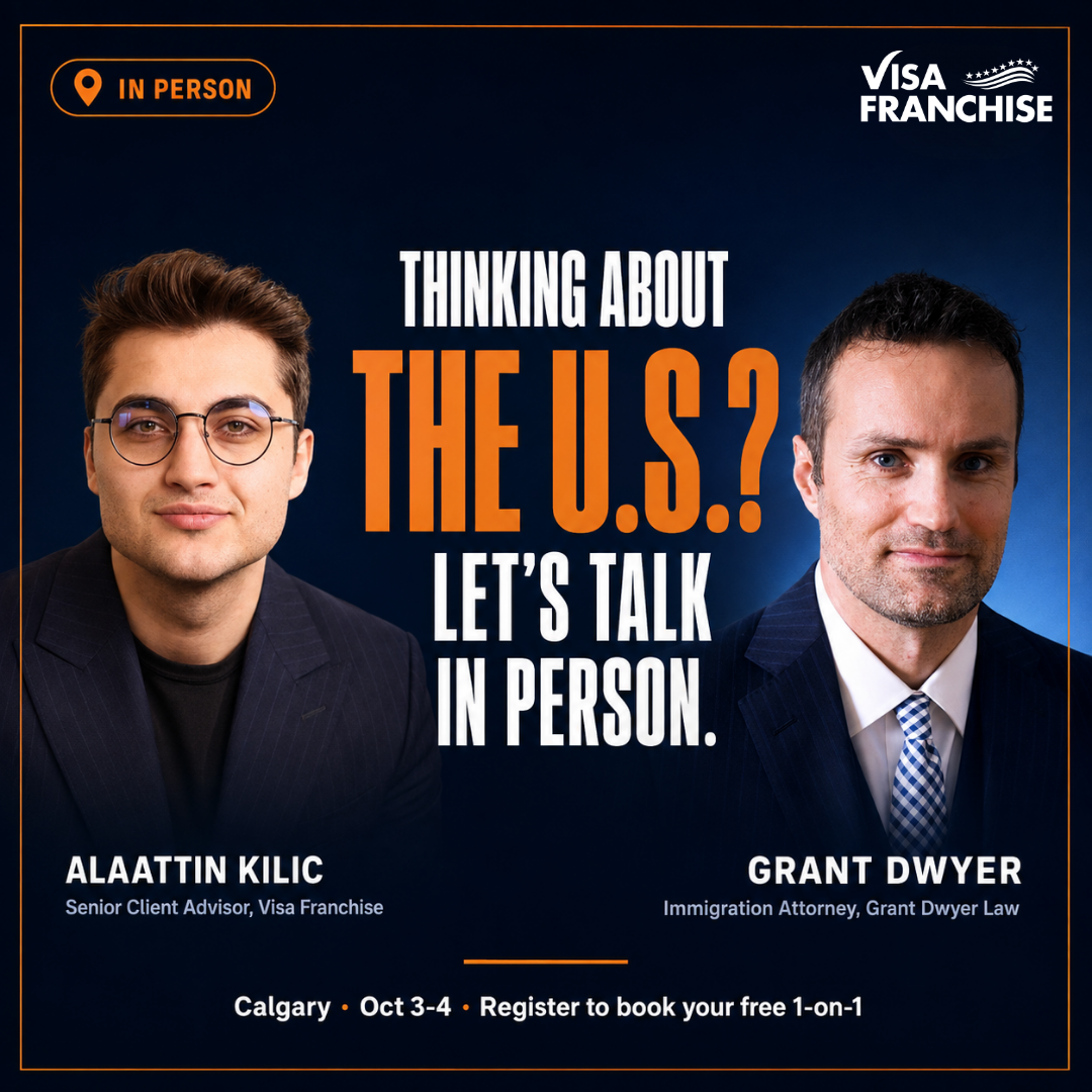 Visa Franchise at the National Franchise Show in Calgary, October 3 and 4, with Alaattin Kilic and Grant Dwyer