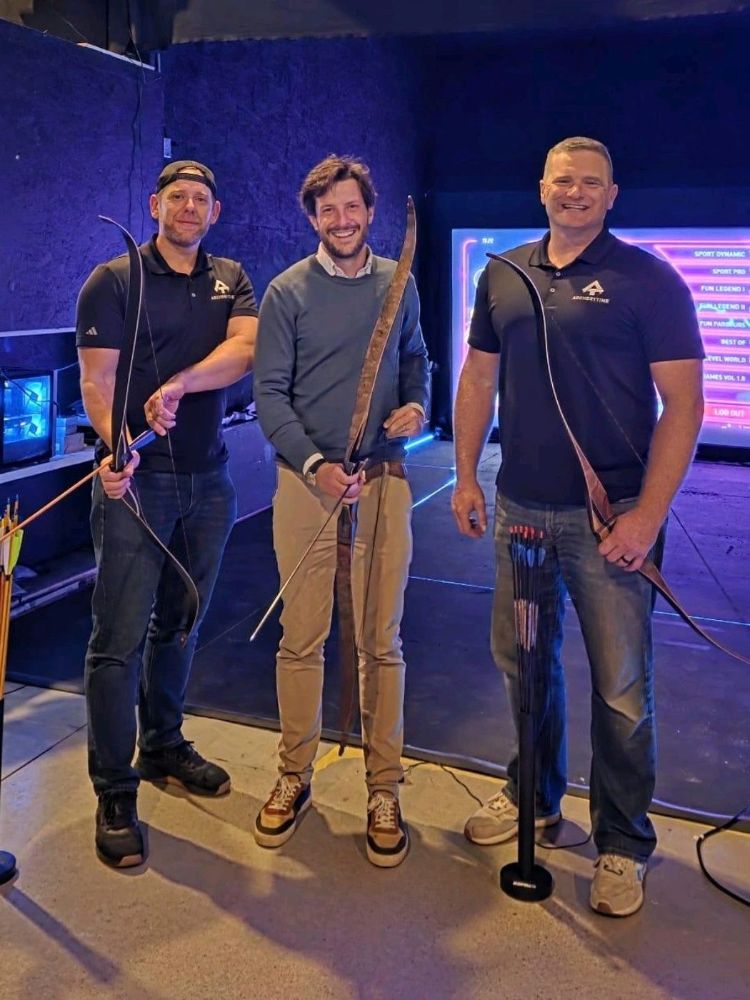 Patrick Findaro with Adam and Bo at ArcheryTime