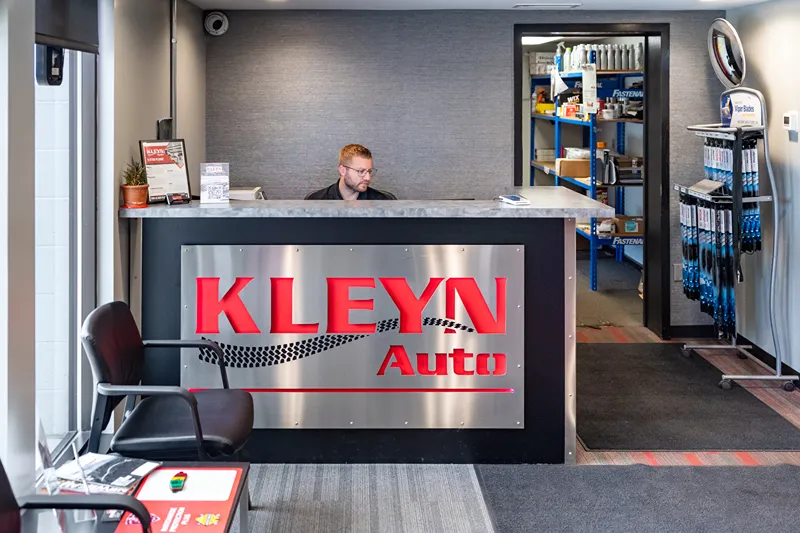 Kleyn Auto heavy-duty repair service counter supports West Michigan fleets preparing trucks for cold, wet fall weather.