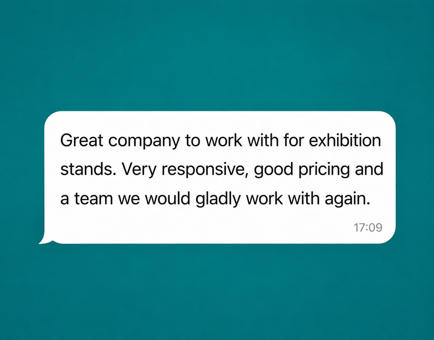 Client testimonial message about Flash Event
