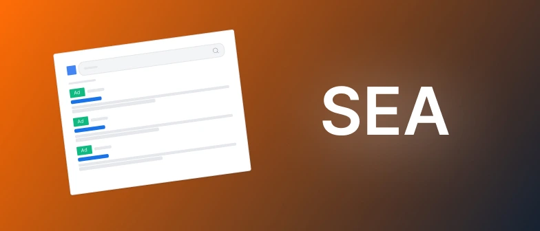 Représentation visuelle d'un référencement payant et le mot sea à droite