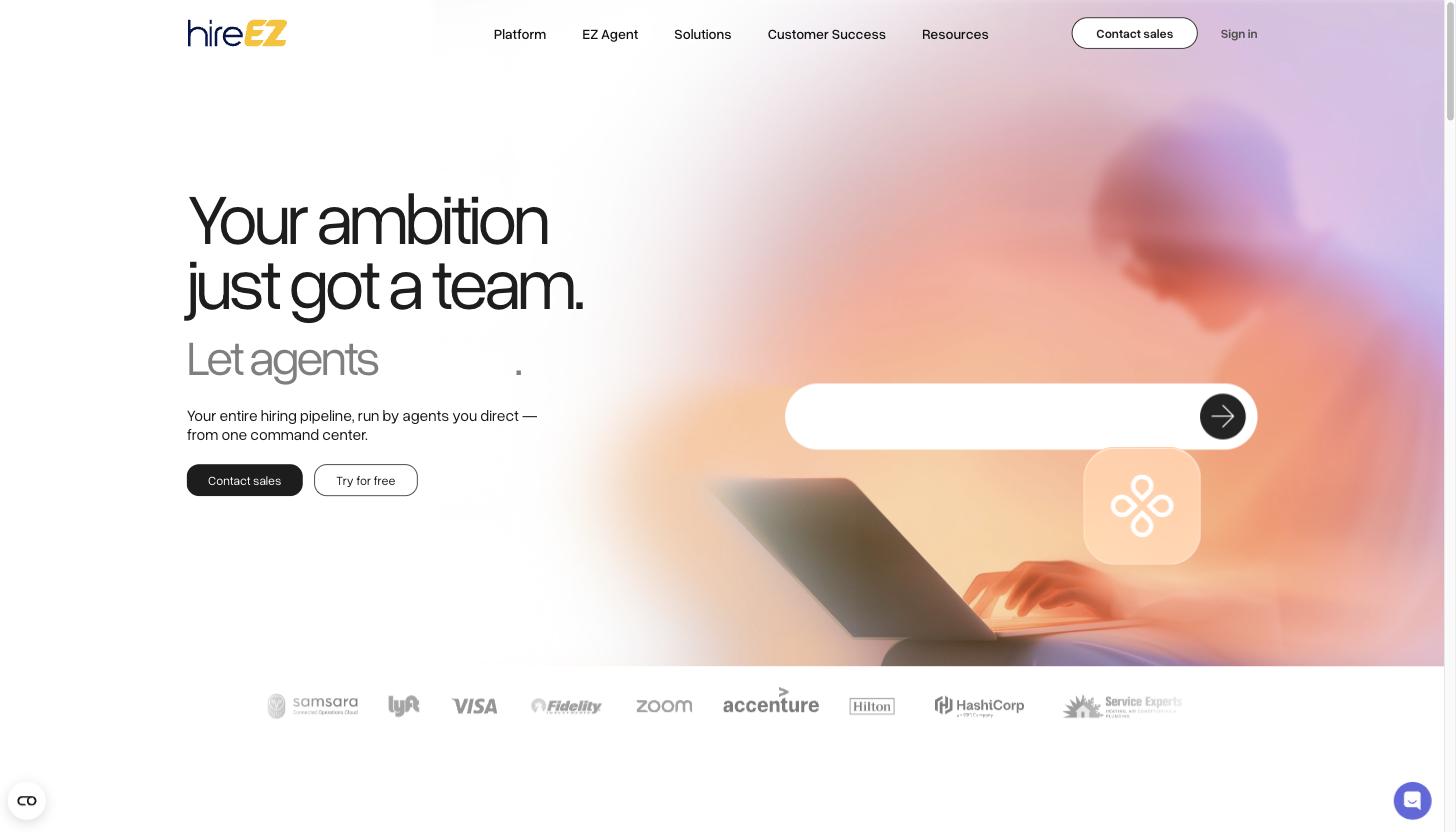 hireEZ Screenshot der Website