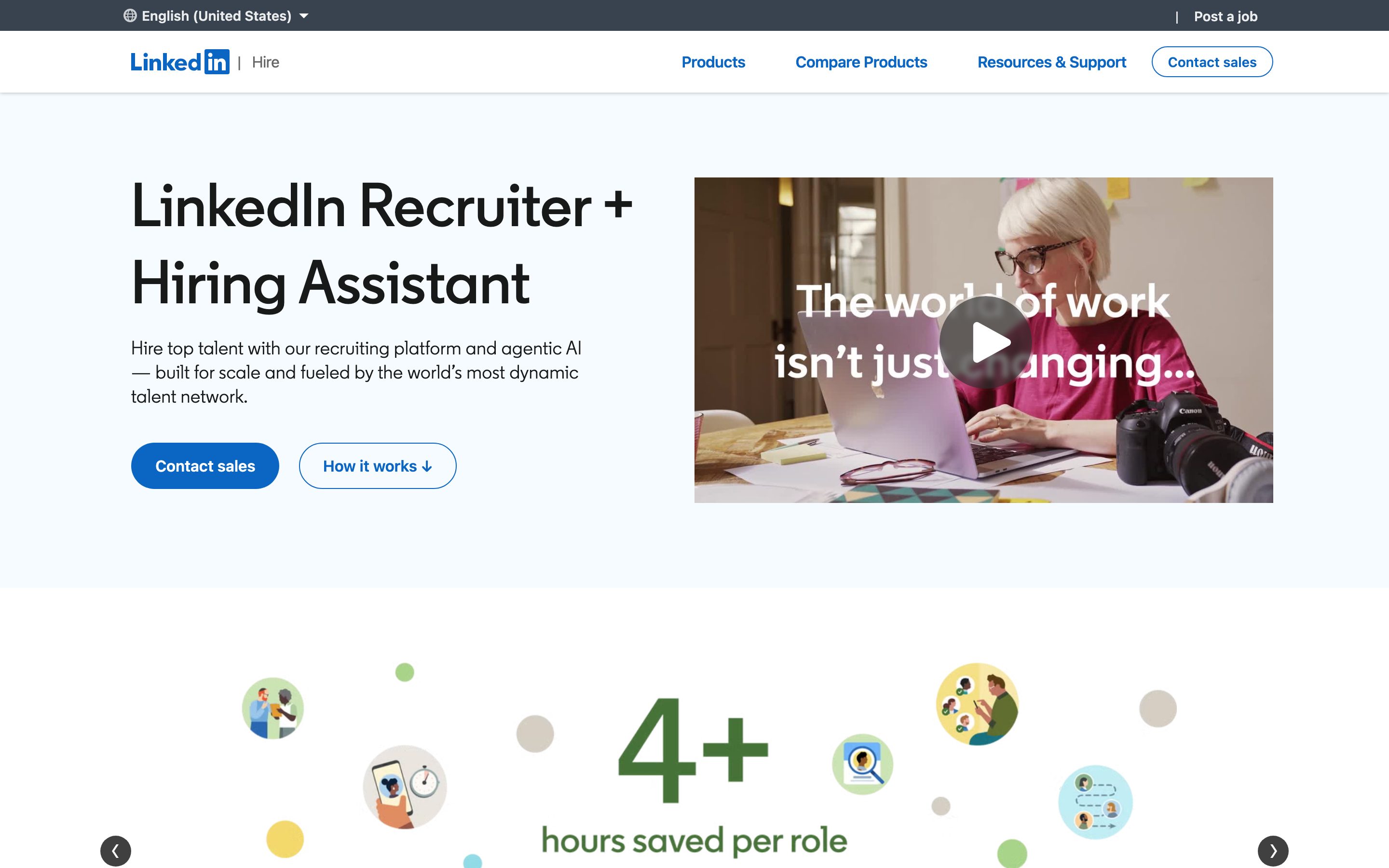 LinkedIn Recruiter Screenshot der Website