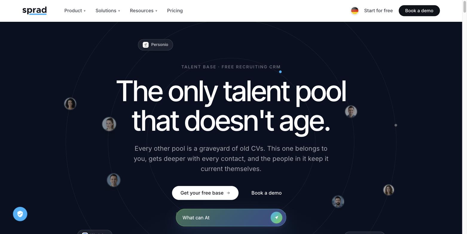 Sprad Talent Base, product screenshot