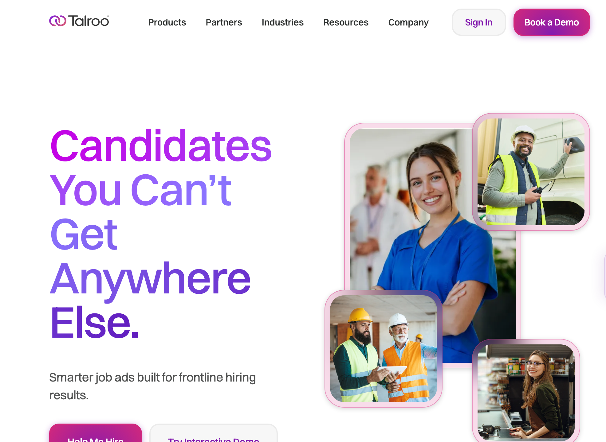 Talroo homepage