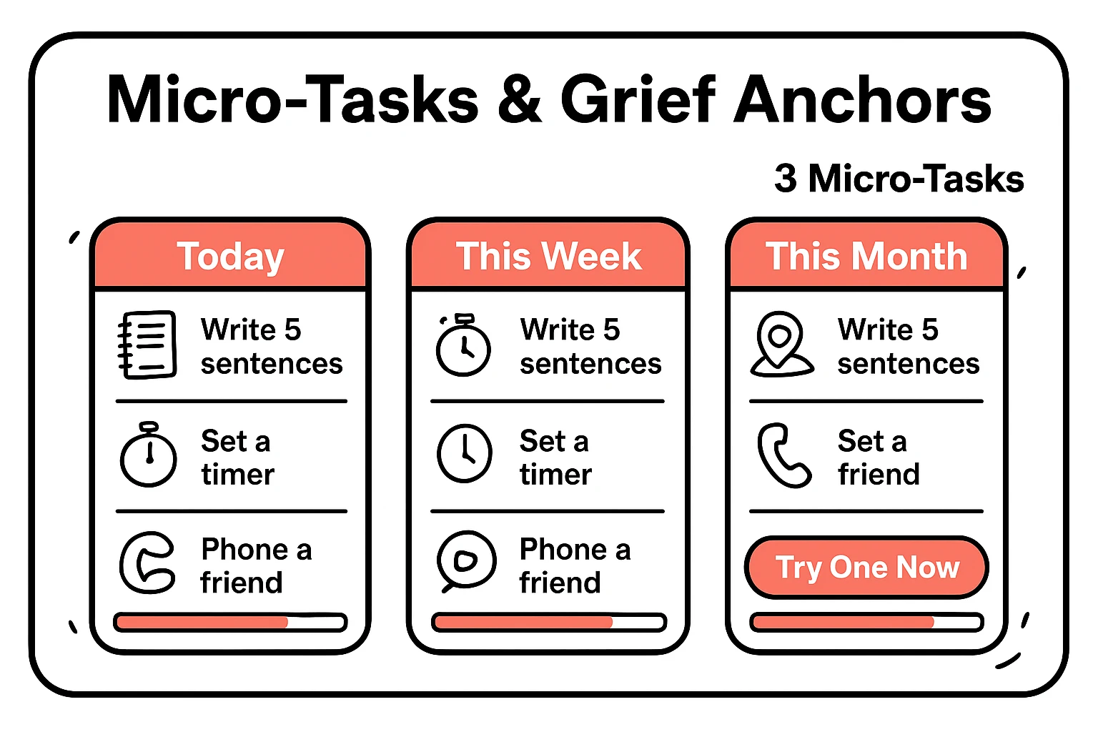 Micro-tasks Roadmap for Grief