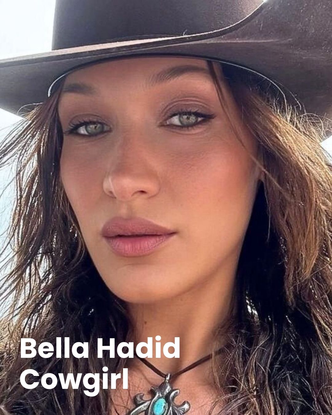 벨라하디드 카우걸 웨스턴 메이크업 무드 컷 (Bella Hadid cowgirl western makeup look)