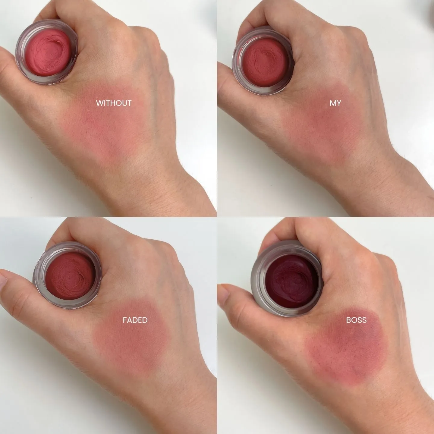 퓌 립치크 멀티컬러 실사용 발색 (fwee lip cheek multi use swatch real look)