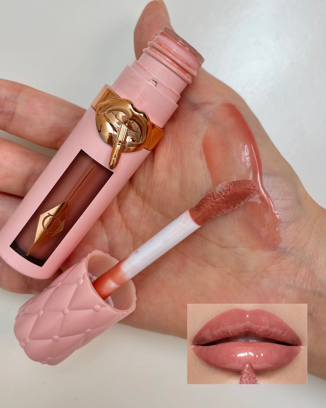 샬롯 틸버리 필로우토크 빅 립 플럼프가즘 페어-미디엄 실물 발색 (Charlotte Tilbury Pillow Talk Big Lip Plumpgasm Fair-Medium real swatch)