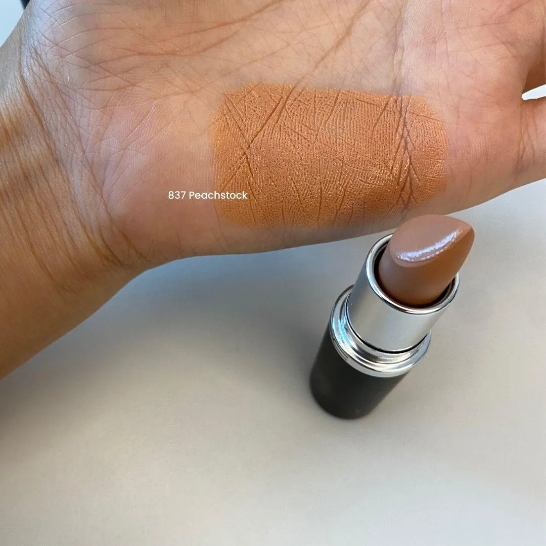 ๋งฅ MAC ๋งฅ์๋ฉ ์ฌ๋ฆญ ์ํด ๋ฆฝ์คํฑ 837 Peachstock ์๋ชฉ ๋ฐ์ (MAC Maximal Sleek Satin Lipstick 837 Peachstock wrist swatch)