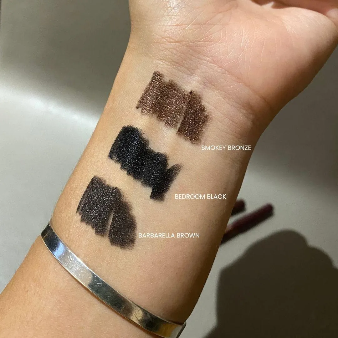 샬롯 틸버리 Quick Kajal Long-Lasting Eye Pencil, 바바렐라 브라운·베드룸 블랙·스모키 브론즈 전체 발색 (Charlotte Tilbury all shades swatch)