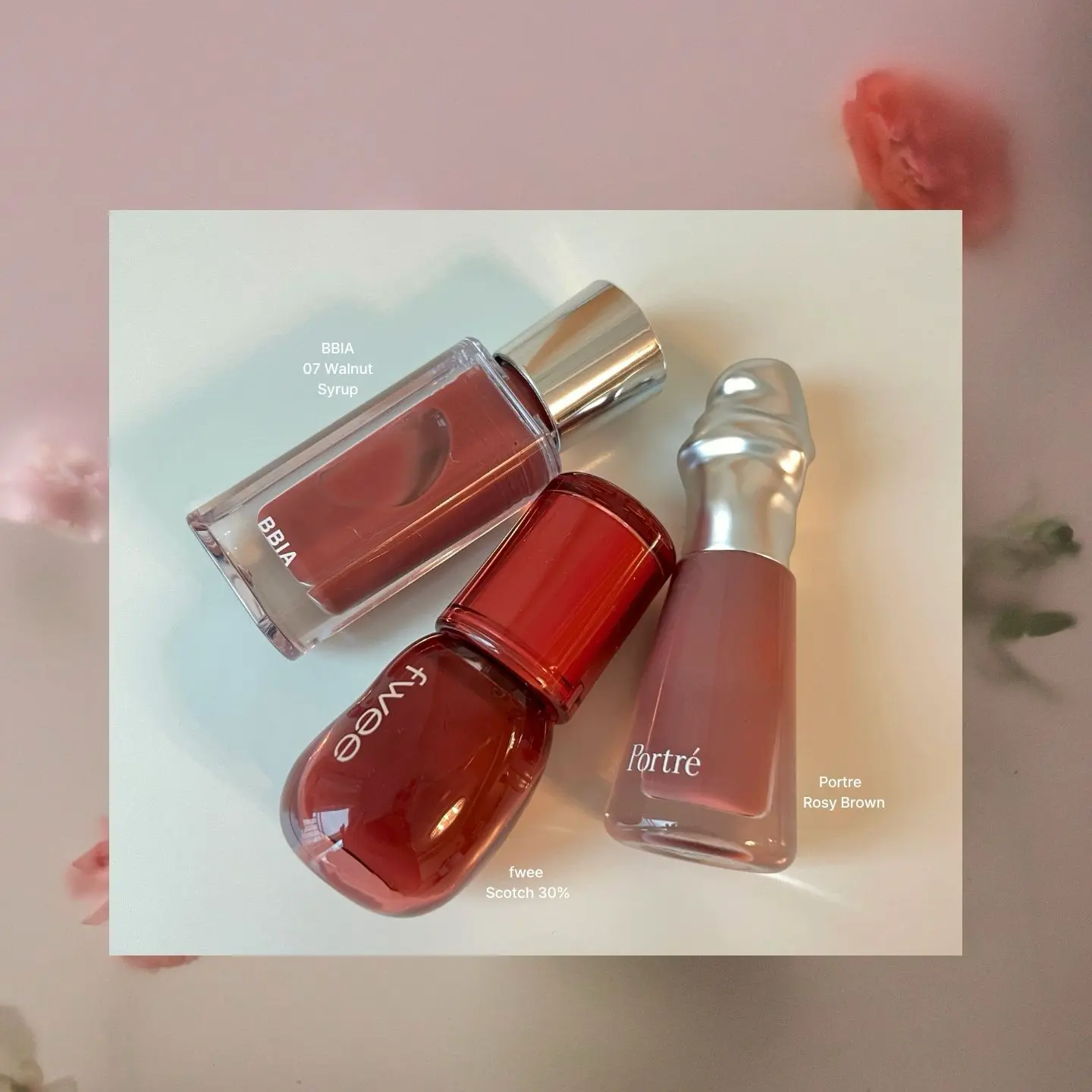 삐아·퓌·포트레 립 글로즈 제품 구성 이미지 (Bbia Fwee Portre lip gloss product lineup image)