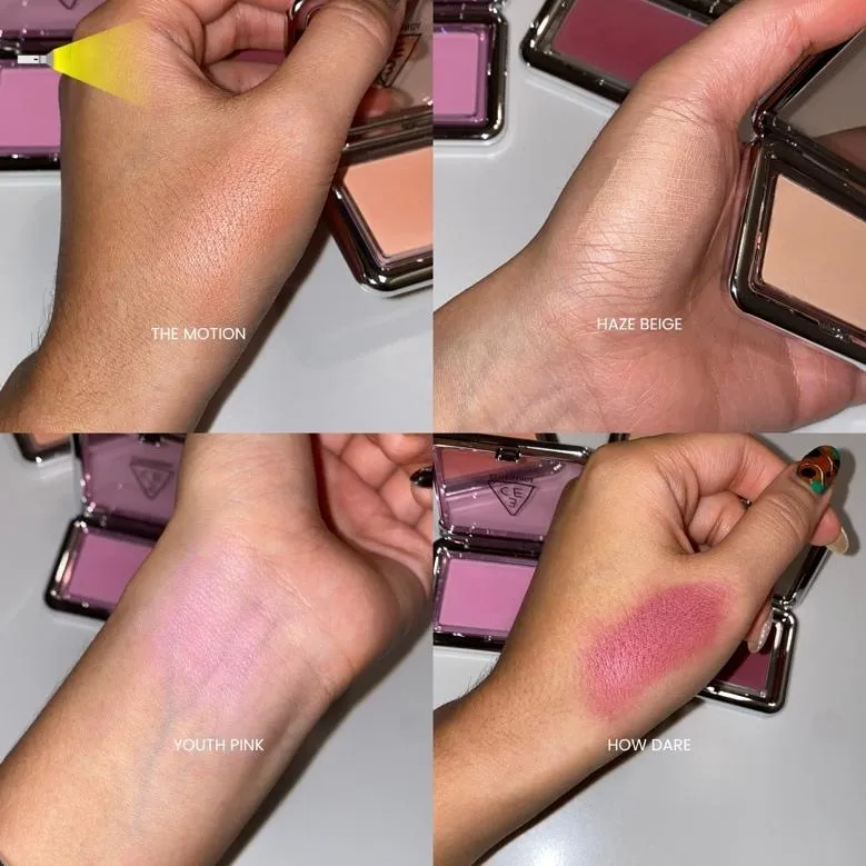 3CE 뉴 테이크 페이스 블러셔 전색 스와치, 실물 발색 모음 (3CE New Take Face Blusher full lineup swatches)