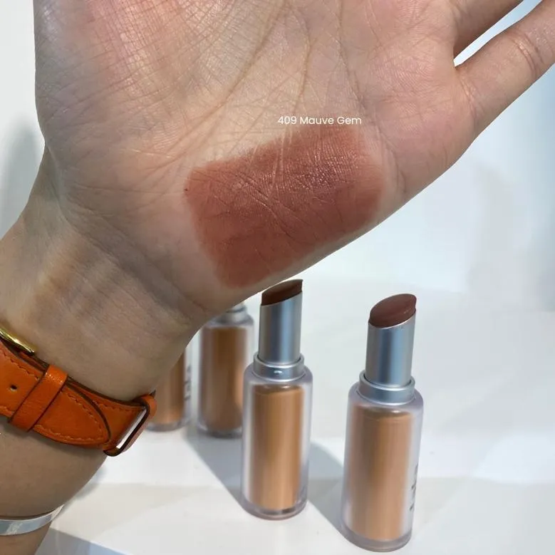 라카 벌키 매트 립스틱, 409 모브 젬 실제 컬러 (LAKA Bulky Matte Lipstick 409 Mauve Gem actual color)