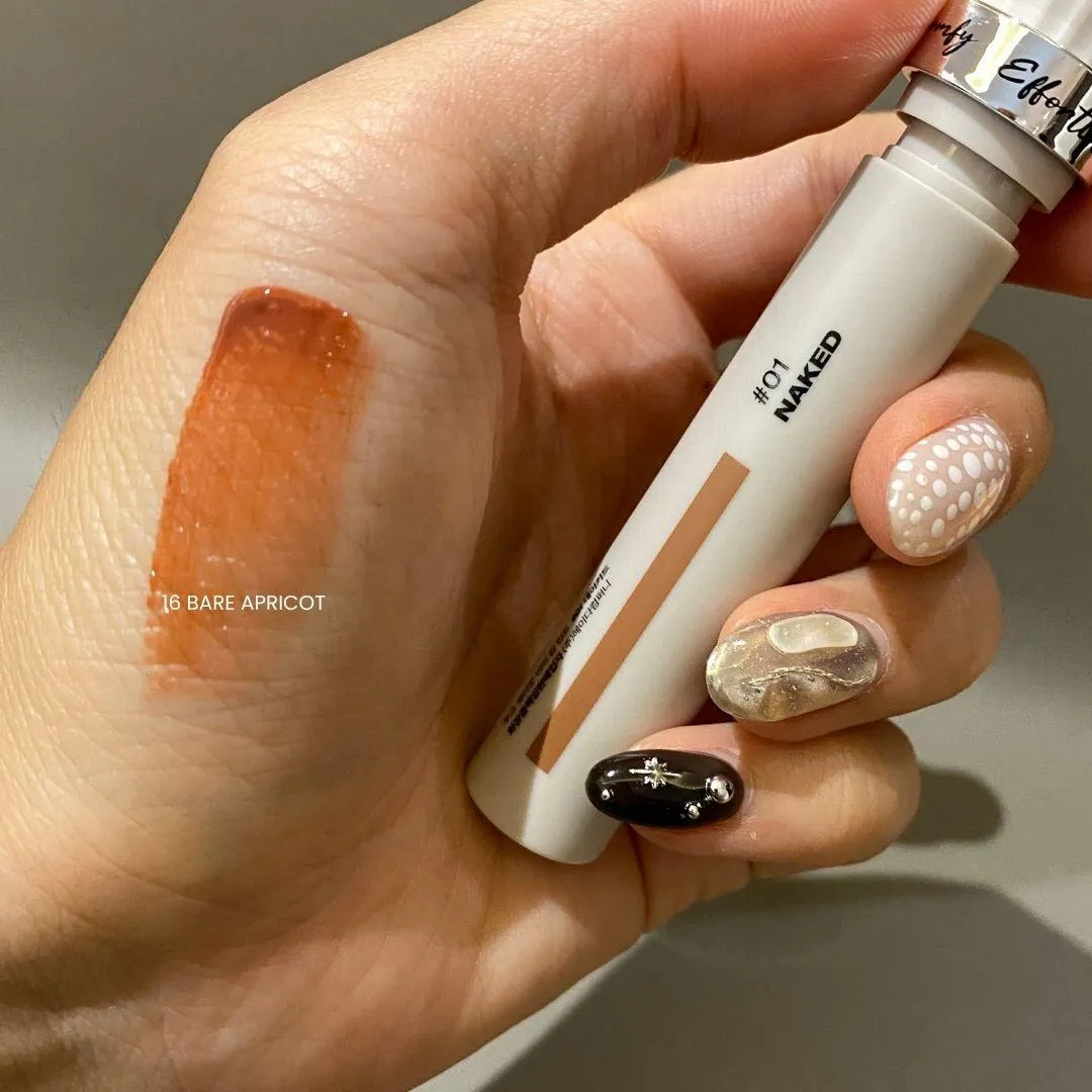 투크 위드아웃 미러 립 틴트 16 베어 애프리콧 발색 (Tooq Without Mirror Lip Tint 16 BARE APRICOT swatch)