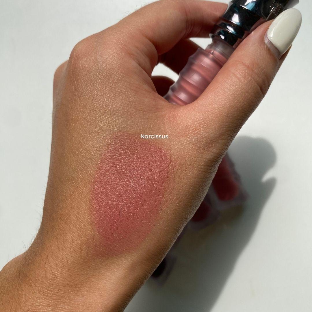 리스키 비 볼드 립 블러쉬드 Narcissus 컬러 발색 (RISKY BE BOLD LIP BLUSHED Narcissus swatch)
