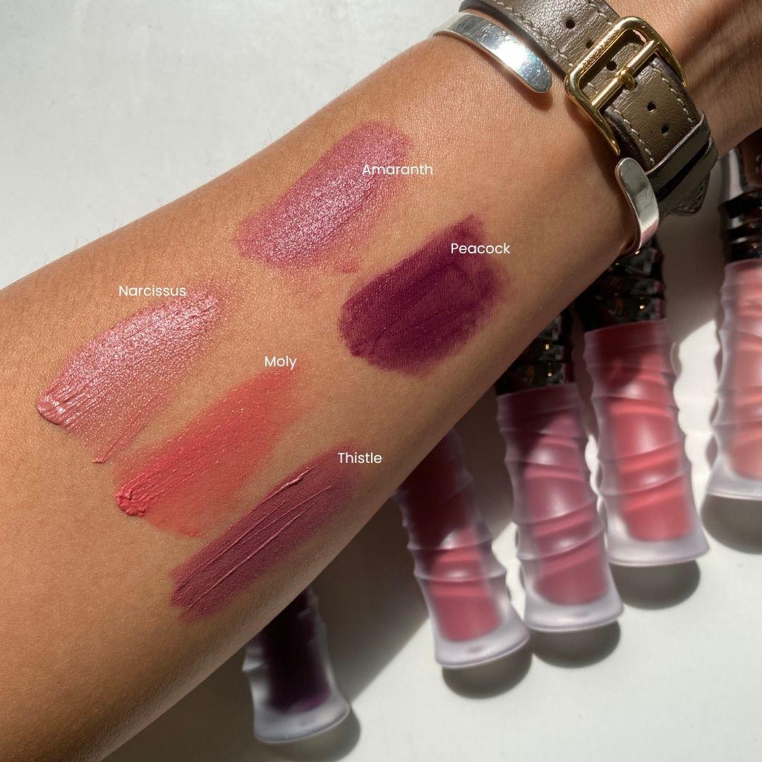 리스키 비 볼드 립 블러쉬드 5컬러 전체 실물 발색 (RISKY BE BOLD LIP BLUSHED all colors swatch)