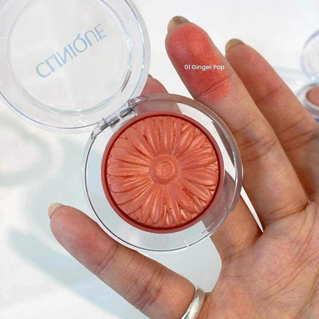 클리니크 치크 팝 블러쉬 01 진저 팝 실물 발색 (Clinique Cheek Pop Powder Blush 01 Ginger Pop real swatch)