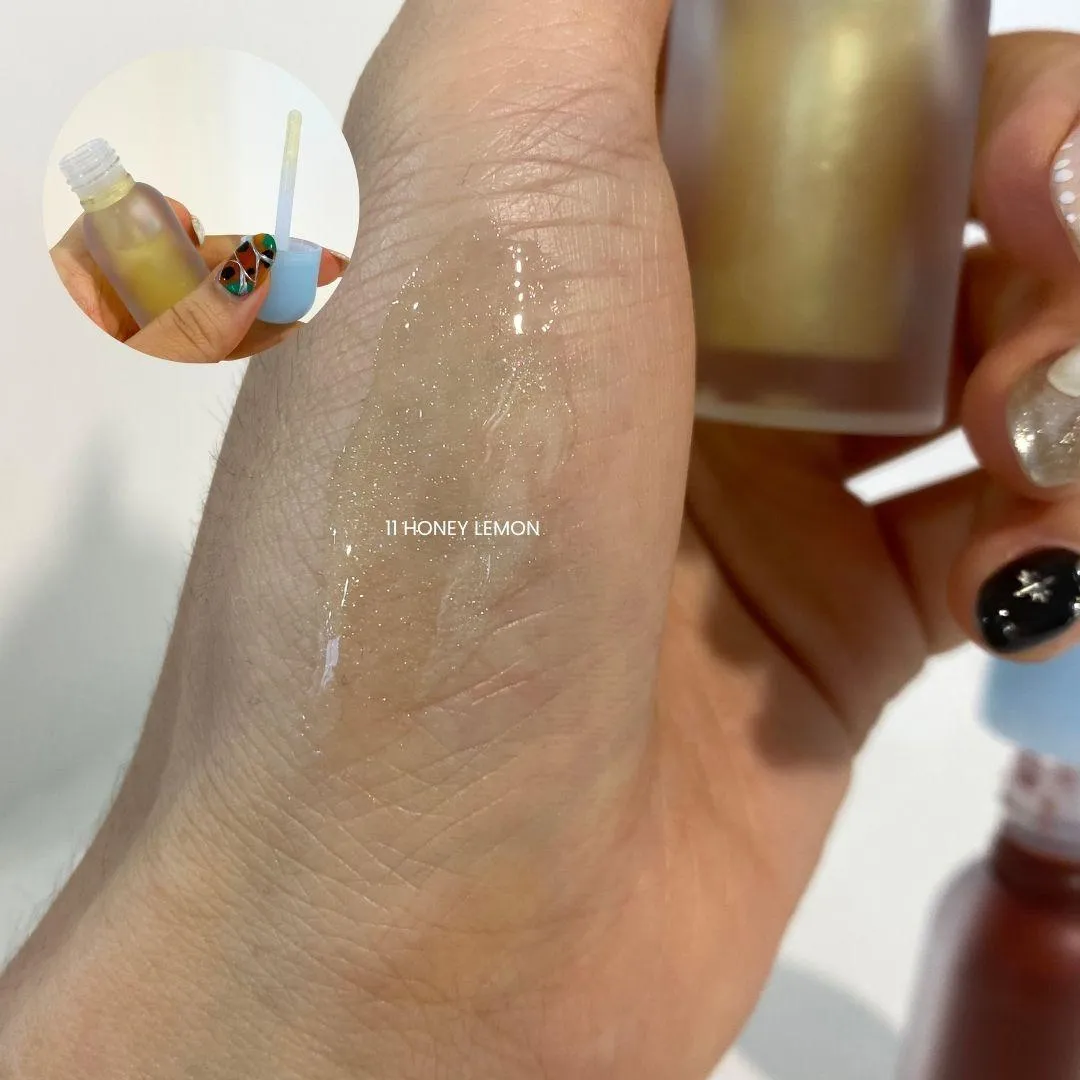 토코보 립 오일 Honey Lemon 발색 (TOCOBO Juicy Berry Plumping Lip Oil Honey Lemon swatch)