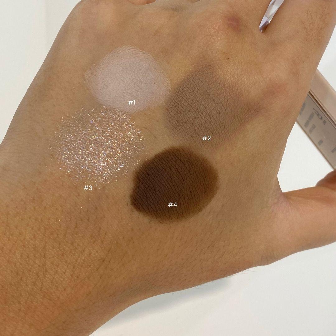 롬앤 베러 댄 아이즈 M02 말린 메밀꽃 전체 발색 비교 (rom&nd Better Than Eyes M02 Dry Buckwheat Flower swatch comparison)