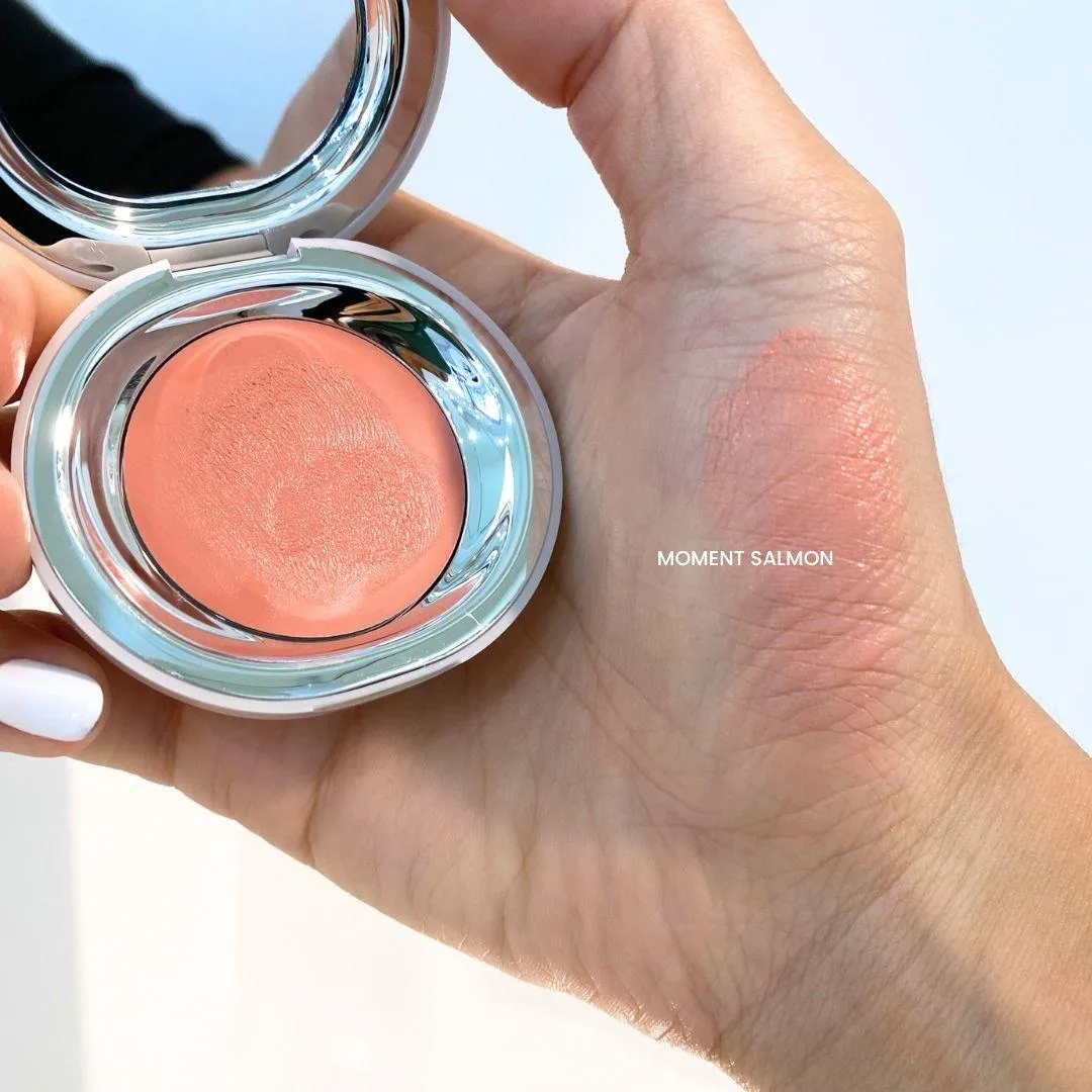 투크 새틴 도화 밤 모먼트 살몬 발색 (TOOQ Satin Dohwa Balm MOMENT SALMON swatch)