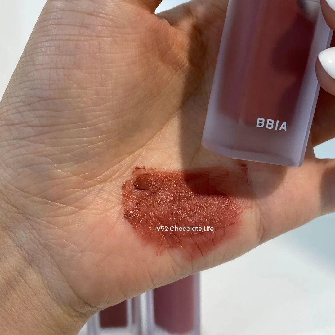 삐아 라스트 벨벳 틴트 V52 초코맛 인생 발색 (BBIA Last Velvet Tint V52 Chocolate Life swatch)