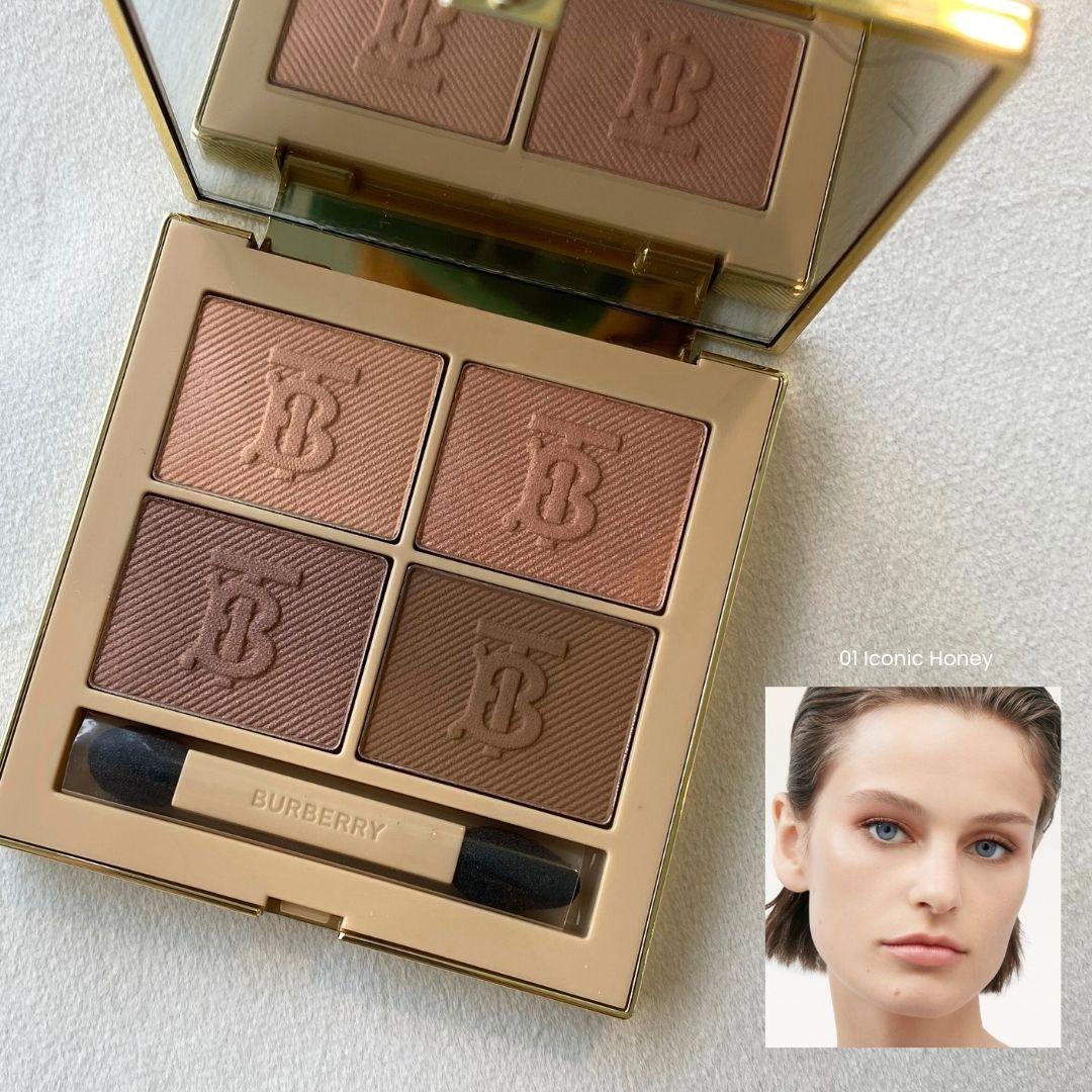 ๋ฒ๋ฒ๋ฆฌ ์์ด ์ฟผ๋ 01 ์์ด์ฝ๋ ํ๋ ๋ฐ์ (BURBERRY Eye Quad 01 Iconic Honey swatch)