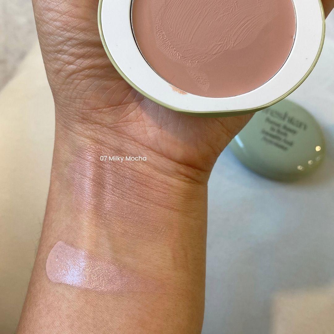프레시안 에그라이크 크림 블러셔 07 밀키 모카 발색 (FRESHIAN Egg-like Cream Blush 07 Milky Mocha swatch)