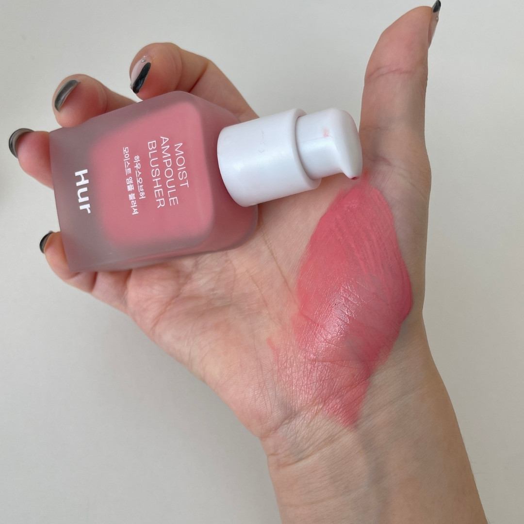 하우스오브허 모이스트 앰플 블러셔 체리 블라썸 실물 발색 (House of Hur Moist Ampoule Blusher Cherry Blossom real swatch)