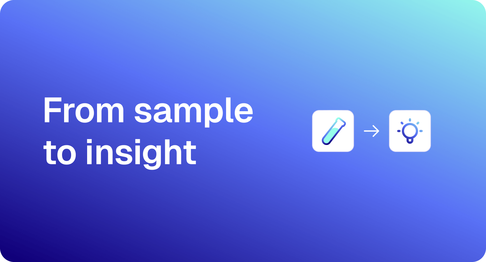 a blue background with white text and a test tube