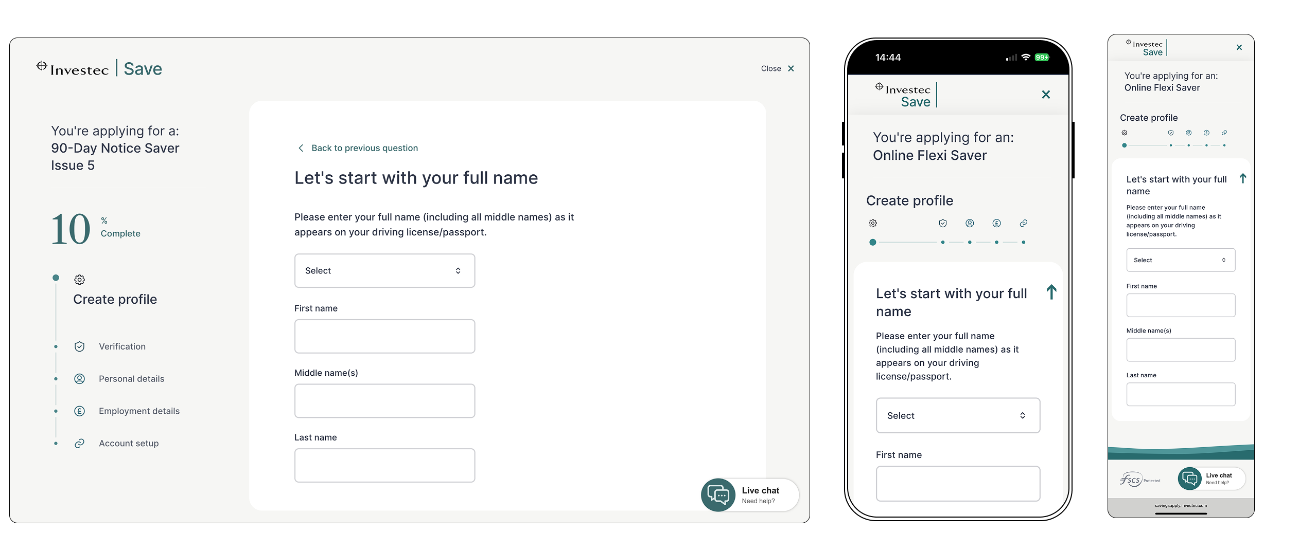 Signup screens on desktop and mobile