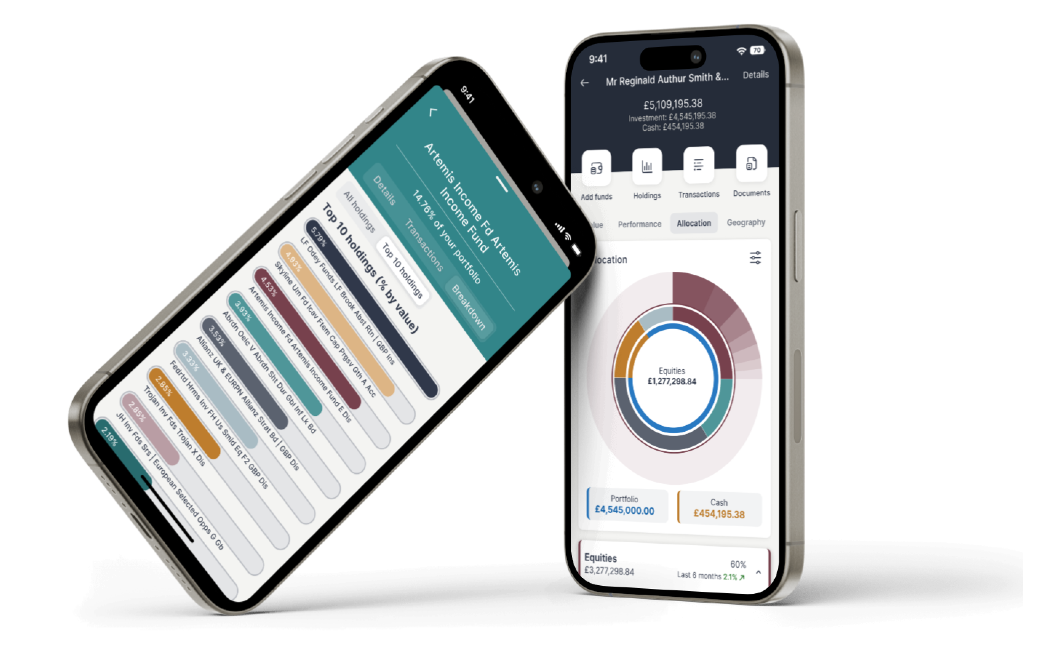 app screens showing data