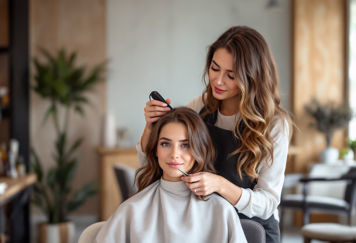 image of hairstyling service in progress
