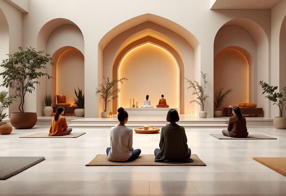 [background image] image of community gatherings (for a hindu temple)