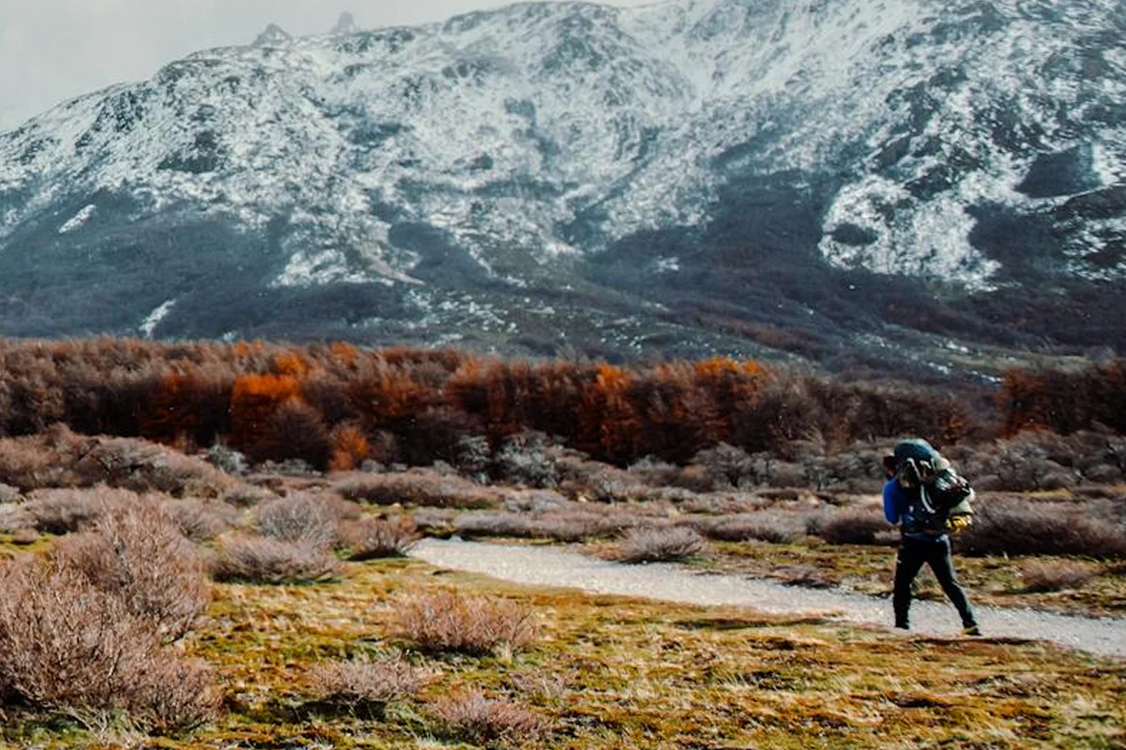 Trekking in autumn at Carretera Austral