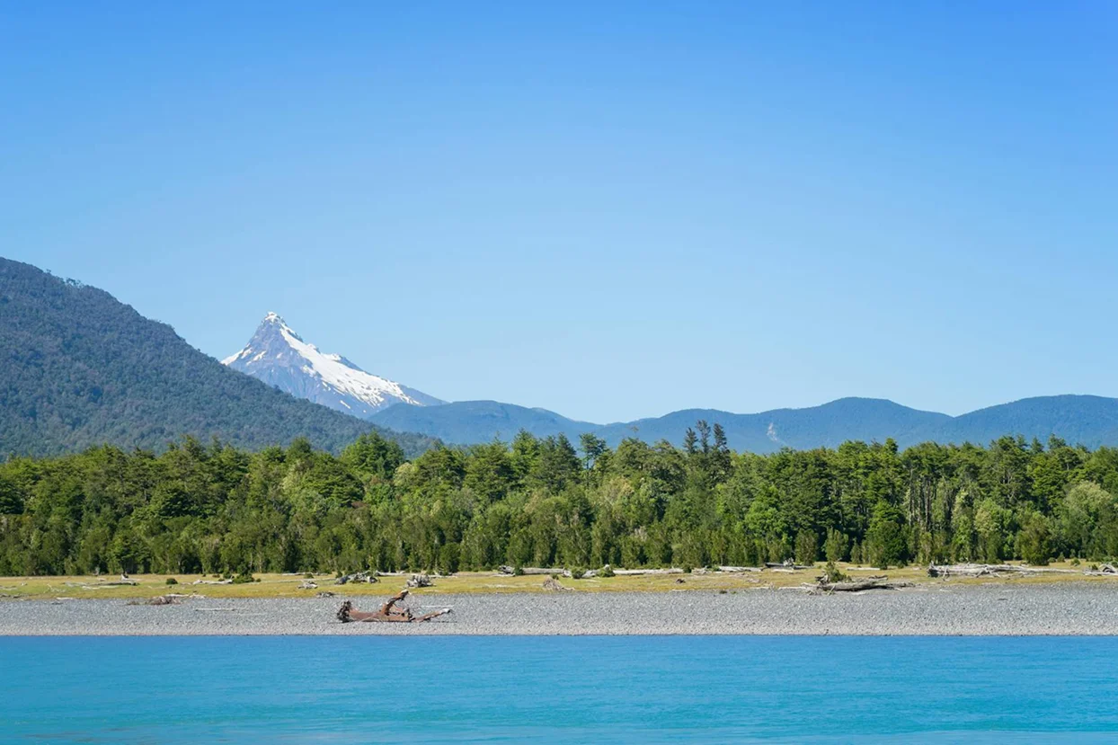 Coastal town of Chaitén along the Carretera Austral in northern Patagonia