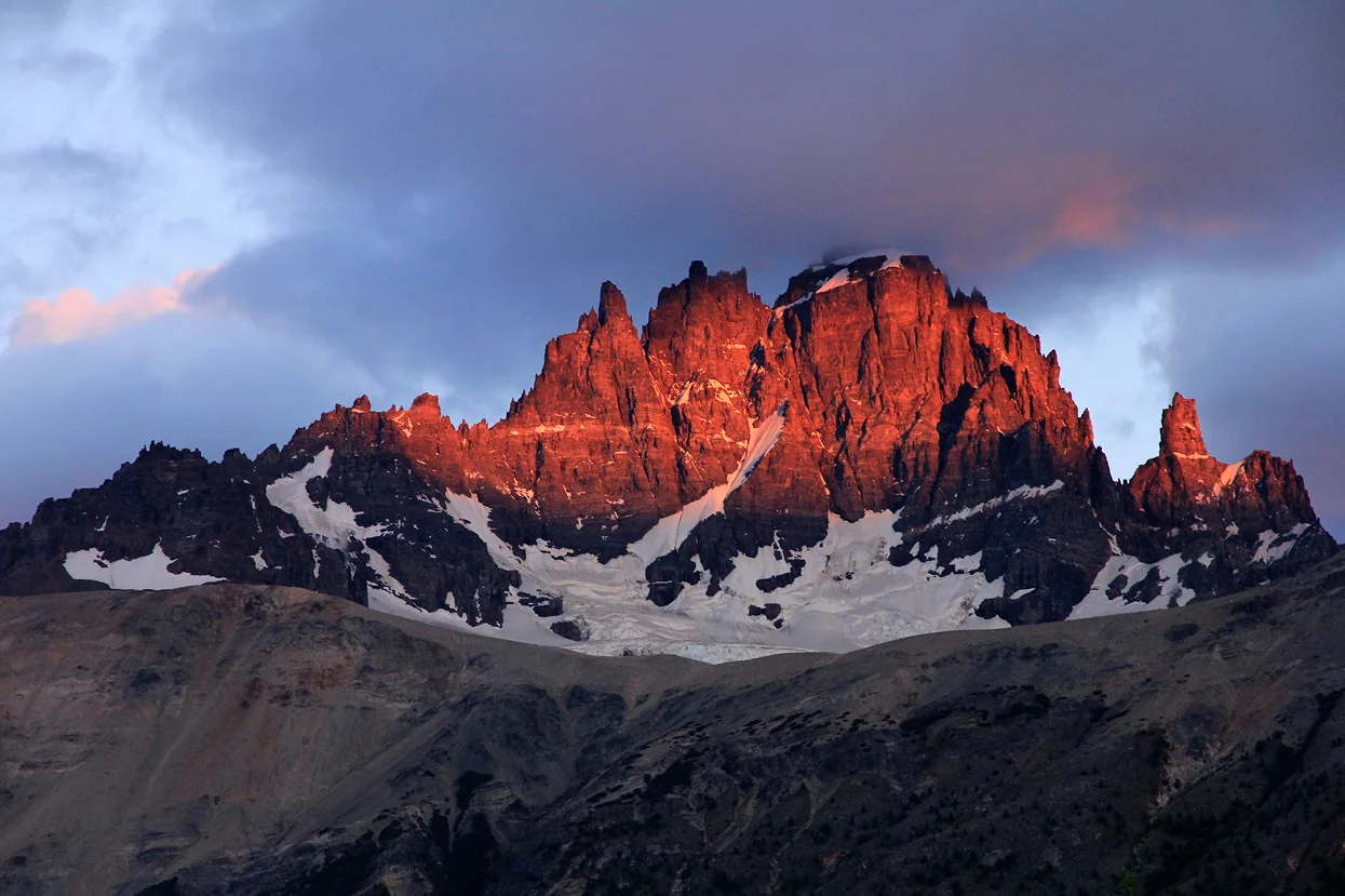 View of Cerro Castillo peaks along the Carretera Austral national parks itinerary
