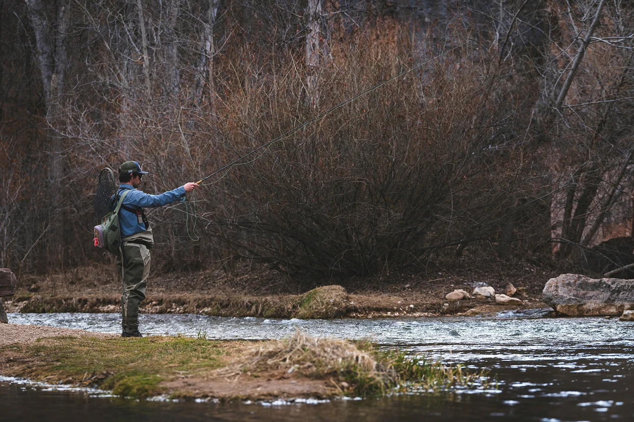Fly-fishing in the crystal-clear waters of the Baker River