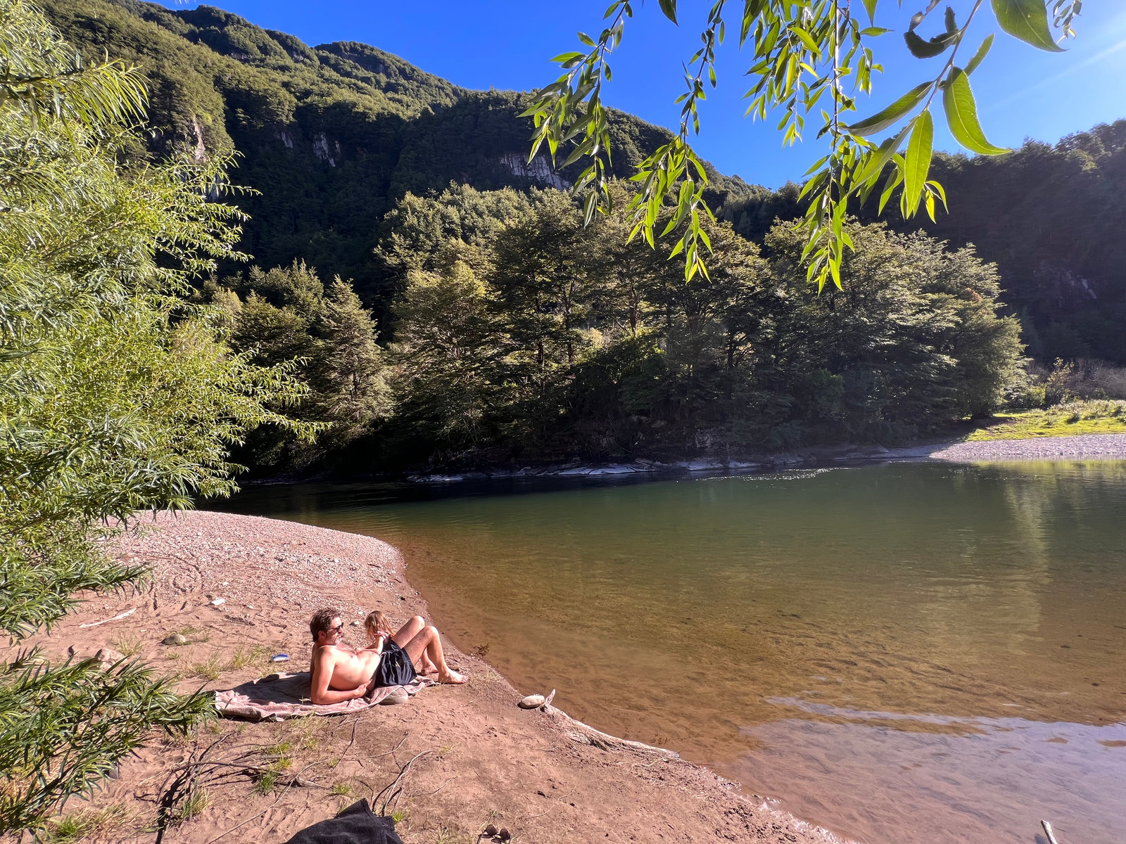 Private river beach on the Río Simpson by the Carretera Austral, Aysén