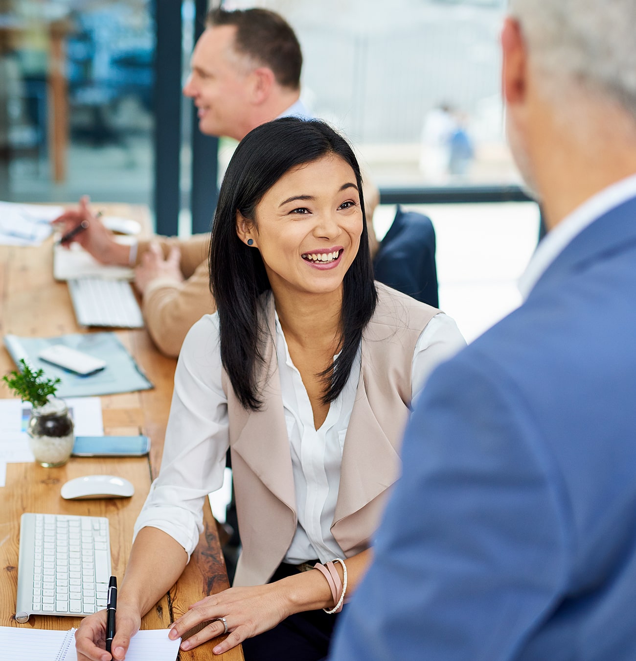 woman during hiring process