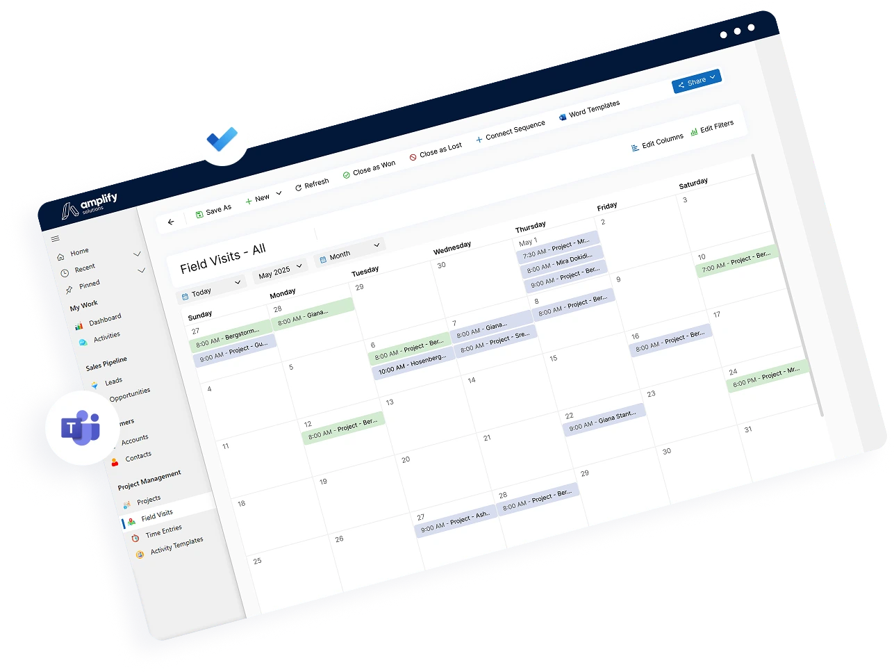 An image of Amplify CRM Dashboard.