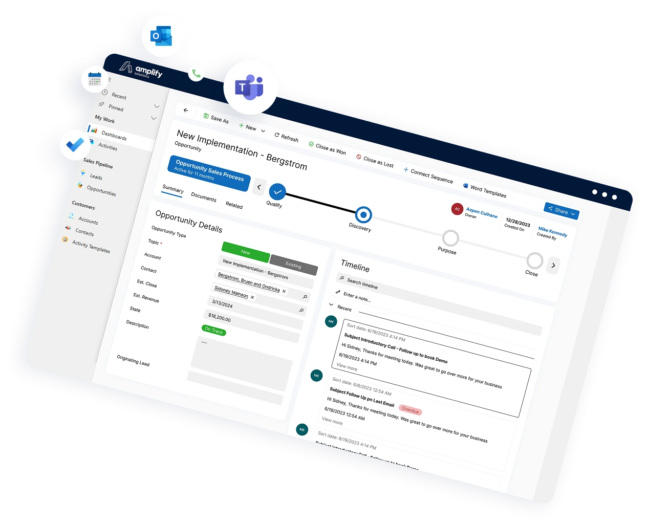 An image of Amplify CRM Dashboard.