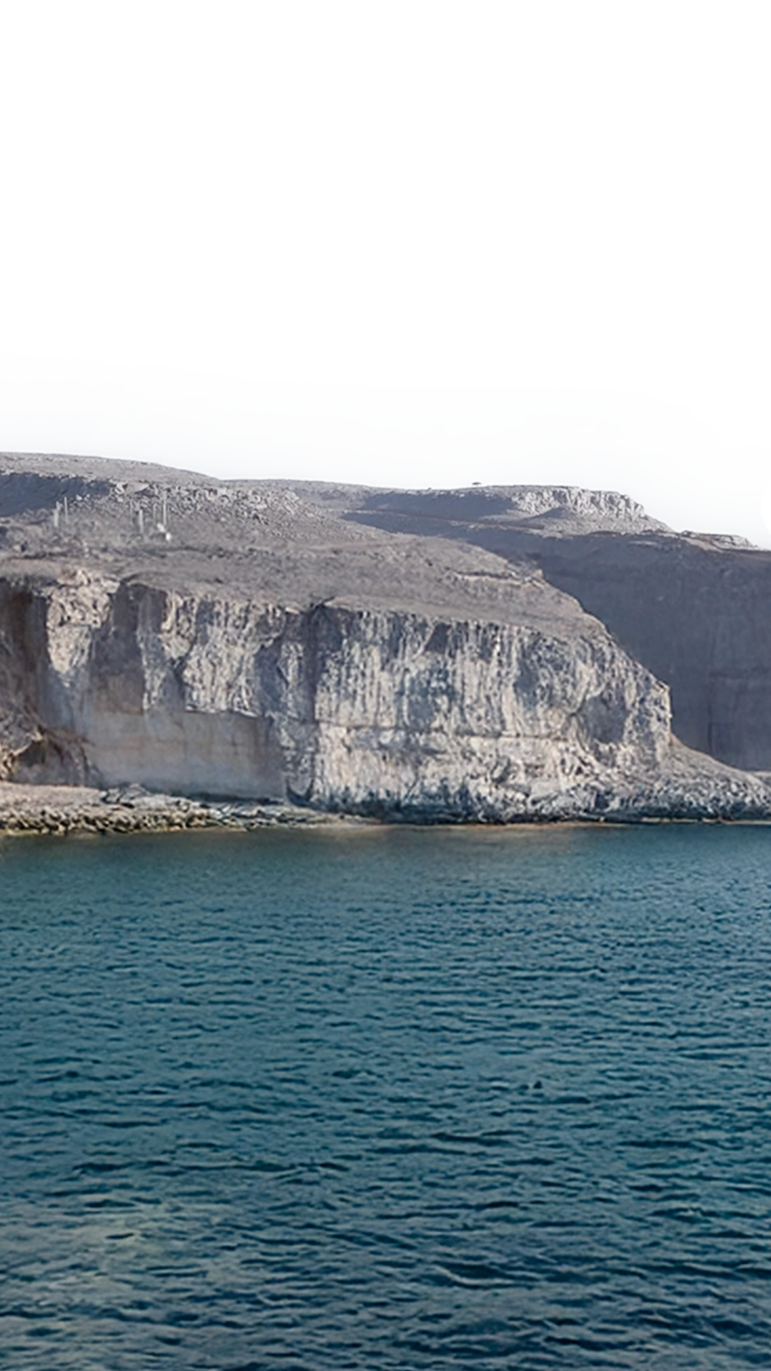 White sandy Cliffs and water in the foreground